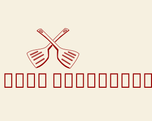 Kitchen - Crossed Cooking Spatulas logo design