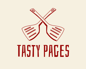 Cook Book - Crossed Cooking Spatulas logo design