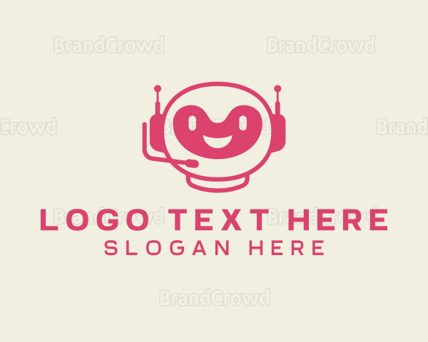 Cute Chatbot Robot Logo