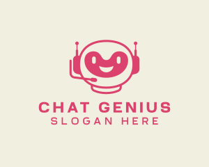 Cute Chatbot Robot logo design