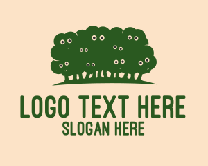 Farm - Green Sheep Trees logo design