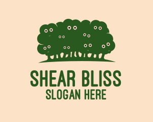 Shearing - Green Sheep Trees logo design