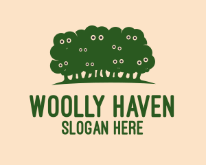 Sheep - Green Sheep Trees logo design