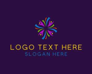 People - Colorful Fireworks People logo design