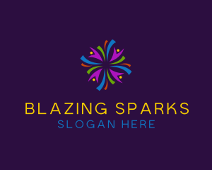 Colorful Fireworks People logo design