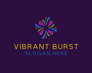 Burst - Colorful Fireworks People logo design