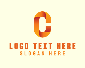 Pill - Gradient Orange Letter C logo design