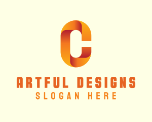 Gradient Orange Letter C logo design