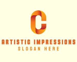 Gradient Orange Letter C logo design