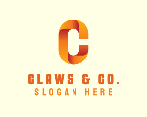 Gradient Orange Letter C logo design