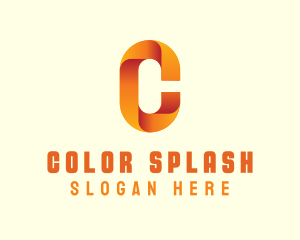 Gradient Orange Letter C logo design