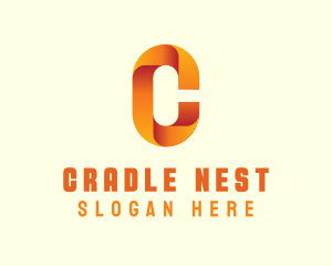 Gradient Orange Letter C logo design