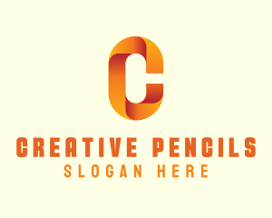 Gradient Orange Letter C logo design