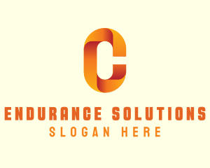 Gradient Orange Letter C logo design