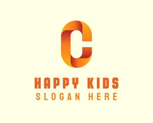 Gradient Orange Letter C logo design