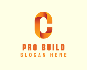 Gradient Orange Letter C logo design