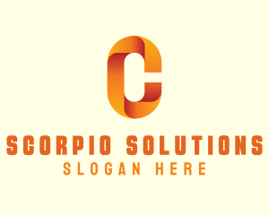 Gradient Orange Letter C logo design