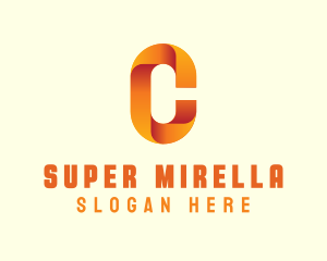 Gradient Orange Letter C logo design
