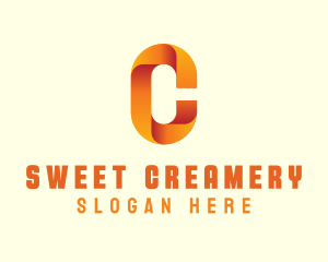 Gradient Orange Letter C logo design