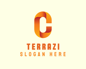 Gradient Orange Letter C logo design