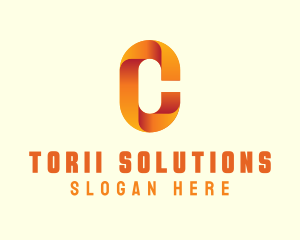 Gradient Orange Letter C logo design