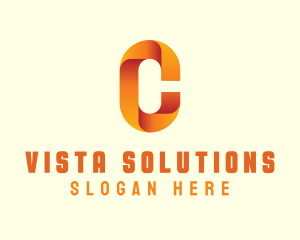 Gradient Orange Letter C logo design