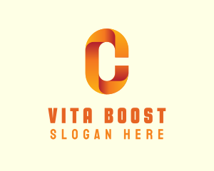 Vitamin - Gradient Orange Letter C logo design