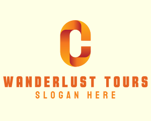 Gradient Orange Letter C logo design