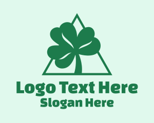 Clover - Green Triangle Shamrock logo design