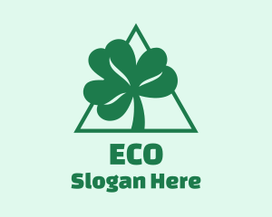 Green Triangle Shamrock  logo design