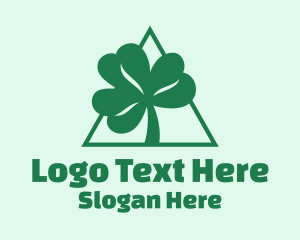 Lucky - Green Triangle Shamrock logo design