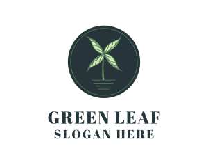 Natural Leaf Windmill  logo design