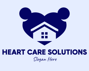 Home Residence Heart  logo design