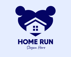 Home Residence Heart  logo design