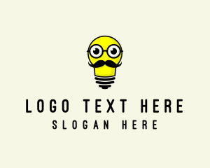 Solutions - Light Bulb Mustache logo design