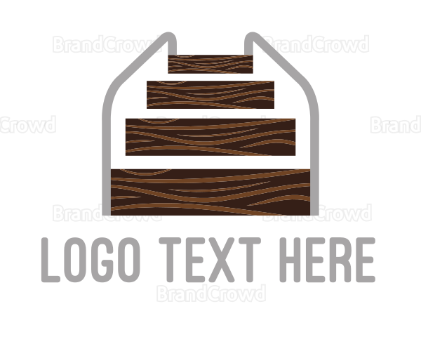 Wood Stairs Carpentry Logo