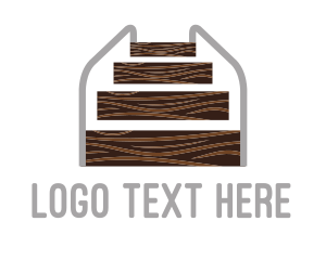 Brown Square - Wood Stairs Carpentry logo design