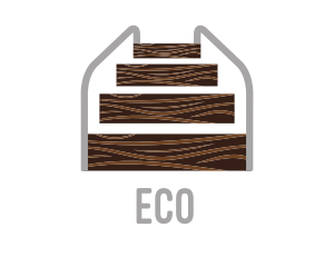 Wood Stairs Carpentry Logo
