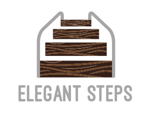 Wood Stairs Carpentry logo design