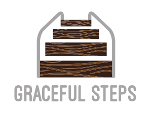 Wood Stairs Carpentry logo design