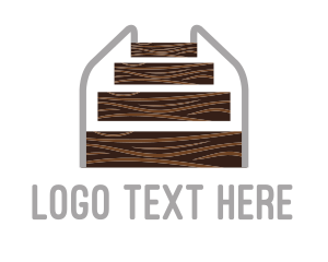 Wooden - Wood Stairs Carpentry logo design