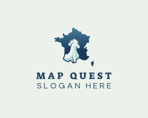 Rooster France Map  logo design