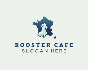 Rooster France Map  logo design