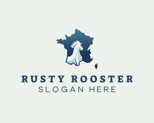 Rooster France Map  logo design