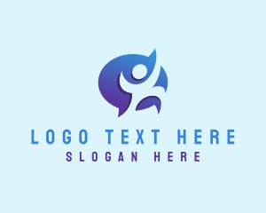 Hr - Speech Bubble Person logo design