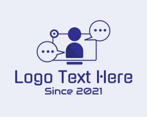 Telecommunication - Chat Support Agent logo design