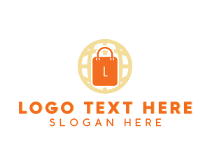 Online Shop - Global Shopping Bag logo design