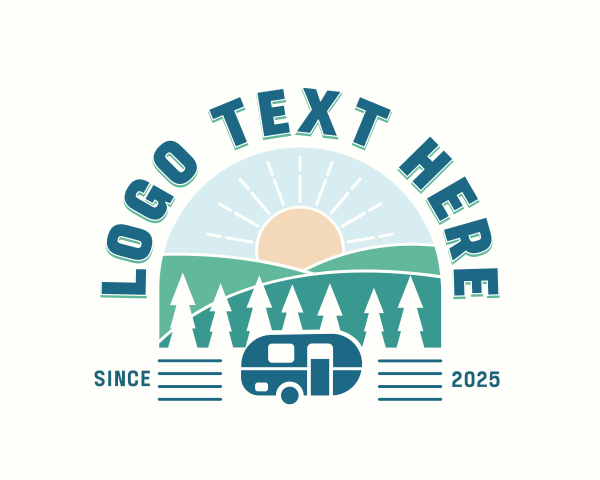 Trailer - Travel Camping Trailer logo design