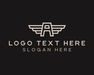 Flying School - Aviation Wings Letter A logo design