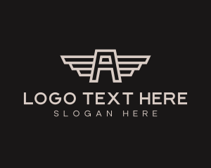 Air Courier - Aviation Wings Letter A logo design